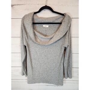 Kye Mi Women's Gray Solid Cowl Neck Long Sleeve Pullover Sweater Size‎ Large